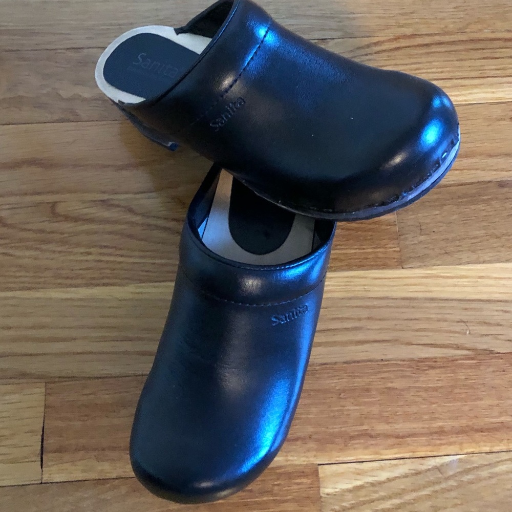 SANITA Nova Danish Open Back Wood Heel Clogs - Picture 2 of 8